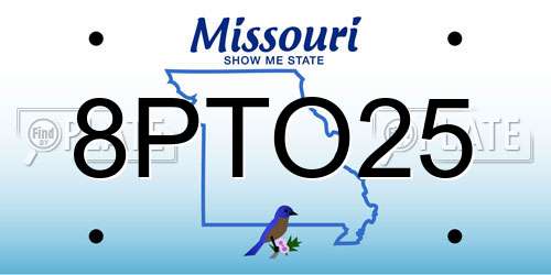 8PTO25 Missouri License Plate