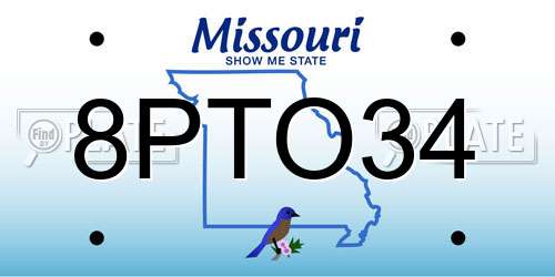 8PTO34 Missouri License Plate