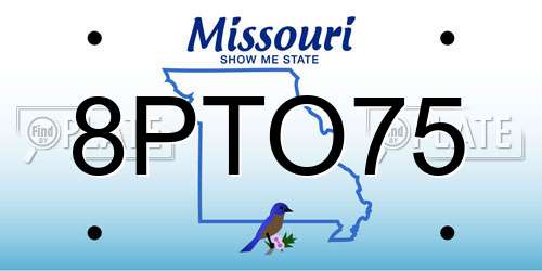 8PTO75 Missouri License Plate