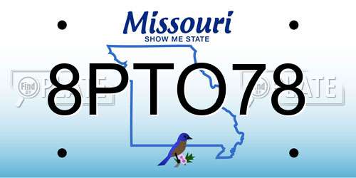 8PTO78 Missouri License Plate