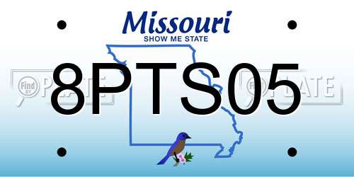 8PTS05 Missouri License Plate