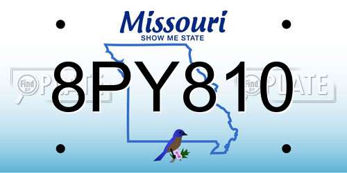8PY810 Missouri License Plate