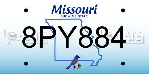 8PY884 Missouri License Plate