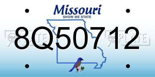 8Q50712 Missouri License Plate