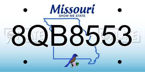 8QB8553 Missouri License Plate