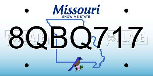 8QBQ717 Missouri License Plate
