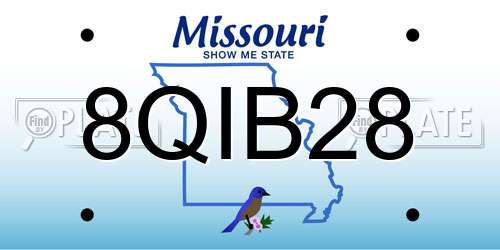 8QIB28 Missouri License Plate