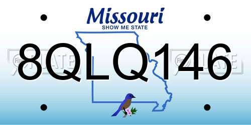8QLQ146 Missouri License Plate