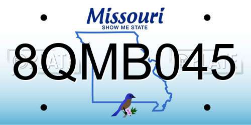 8QMB045 Missouri License Plate