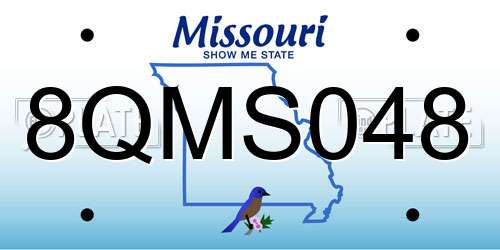 8QMS048 Missouri License Plate