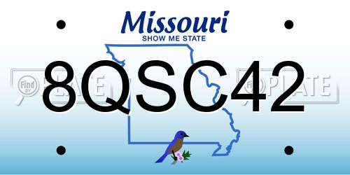 8QSC42 Missouri License Plate