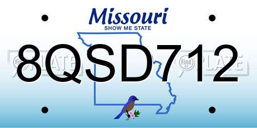 8QSD712 Missouri License Plate