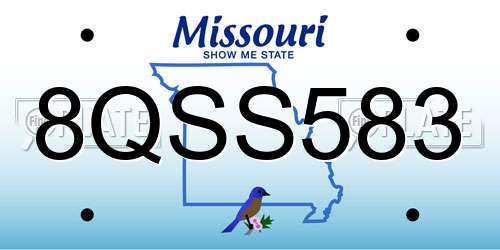 8QSS583 Missouri License Plate