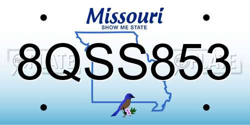 8QSS853 Missouri License Plate