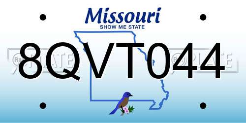 8QVT044 Missouri License Plate