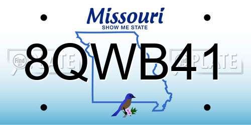 8QWB41 Missouri License Plate