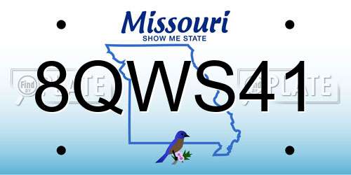8QWS41 Missouri License Plate