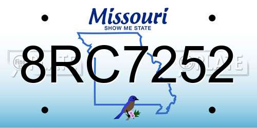 8RC7252 Missouri License Plate