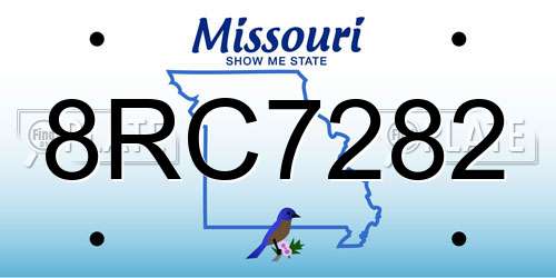 8RC7282 Missouri License Plate