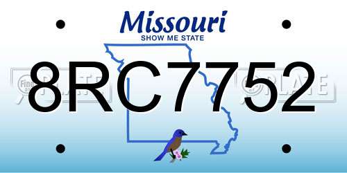 8RC7752 Missouri License Plate