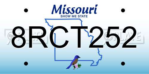 8RCT252 Missouri License Plate