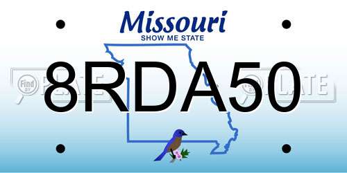 8RDA50 Missouri License Plate