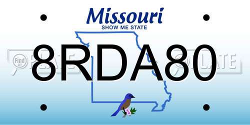 8RDA80 Missouri License Plate