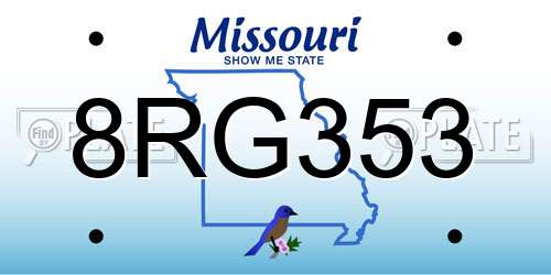 8RG353 Missouri License Plate