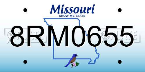 8RM0655 Missouri License Plate