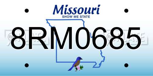 8RM0685 Missouri License Plate