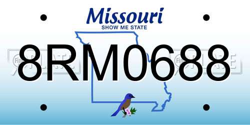 8RM0688 Missouri License Plate