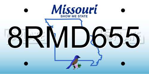 8RMD655 Missouri License Plate