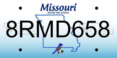 8RMD658 Missouri License Plate
