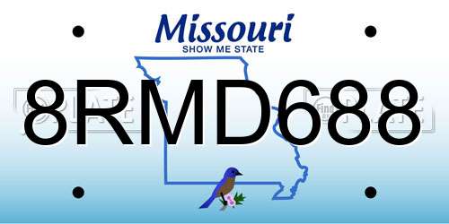 8RMD688 Missouri License Plate
