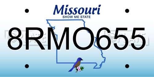 8RMO655 Missouri License Plate
