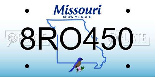8RO450 Missouri License Plate
