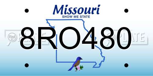 8RO480 Missouri License Plate