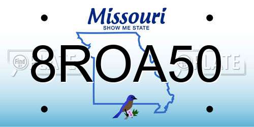 8ROA50 Missouri License Plate