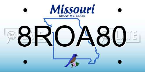 8ROA80 Missouri License Plate