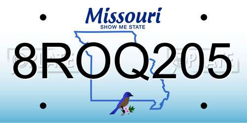 8ROQ205 Missouri License Plate
