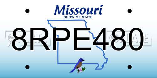 8RPE480 Missouri License Plate
