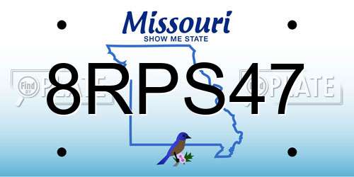 8RPS47 Missouri License Plate