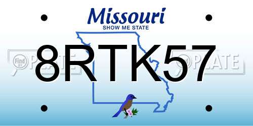 8RTK57 Missouri License Plate