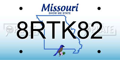 8RTK82 Missouri License Plate