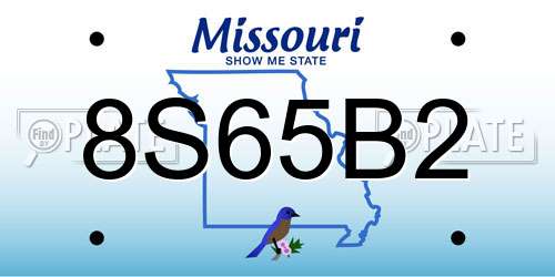 8S65B2 Missouri License Plate