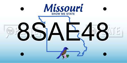 8SAE48 Missouri License Plate