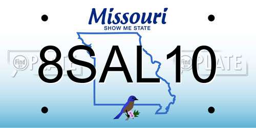 8SAL10 Missouri License Plate