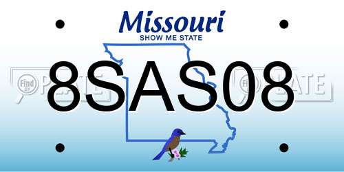 8SAS08 Missouri License Plate