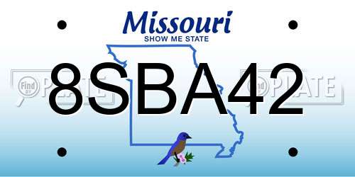 8SBA42 Missouri License Plate
