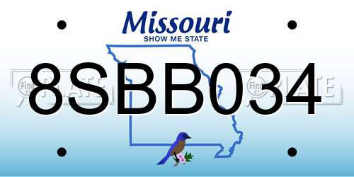 8SBB034 Missouri License Plate